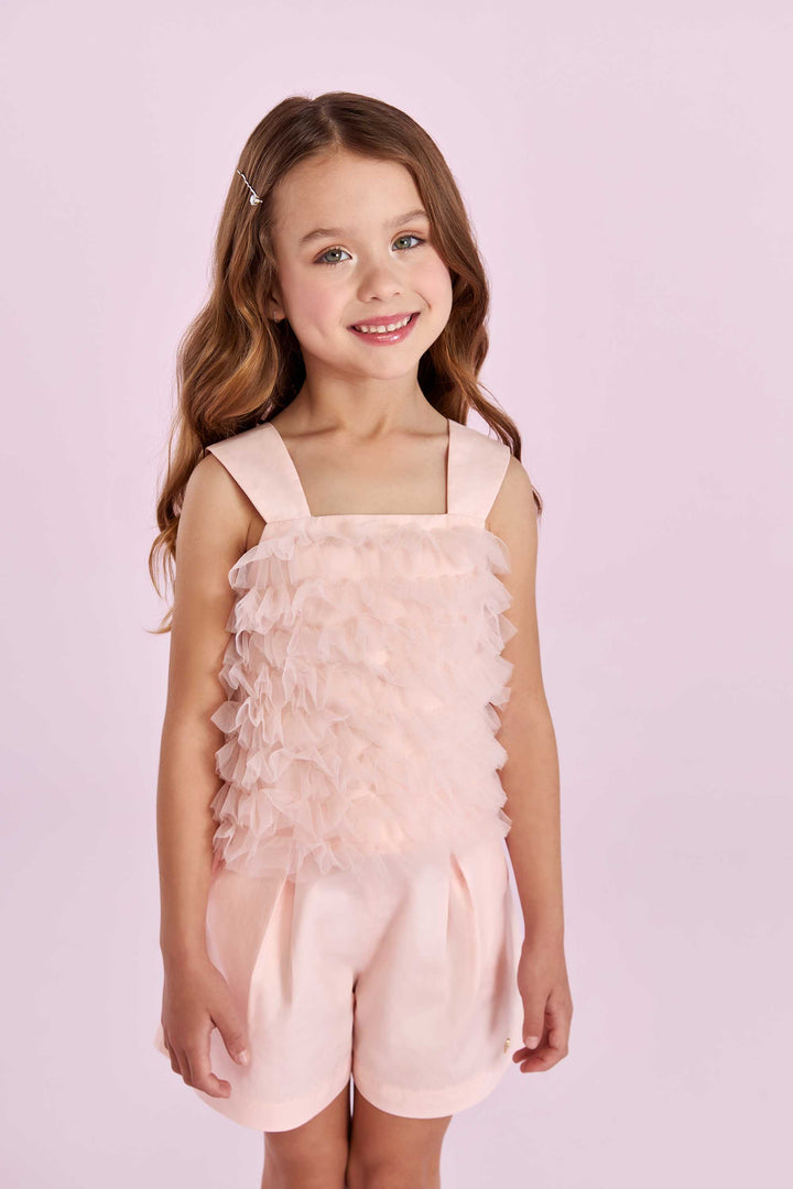 PETIT CHERIE NIÑA CONJ. DE SHORT ROSA PEACH