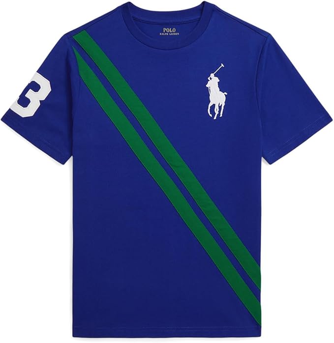 RALPH LAUREN NIÑO TSHIRT CLASSIC AZURE/ATHELTIC GREEN
