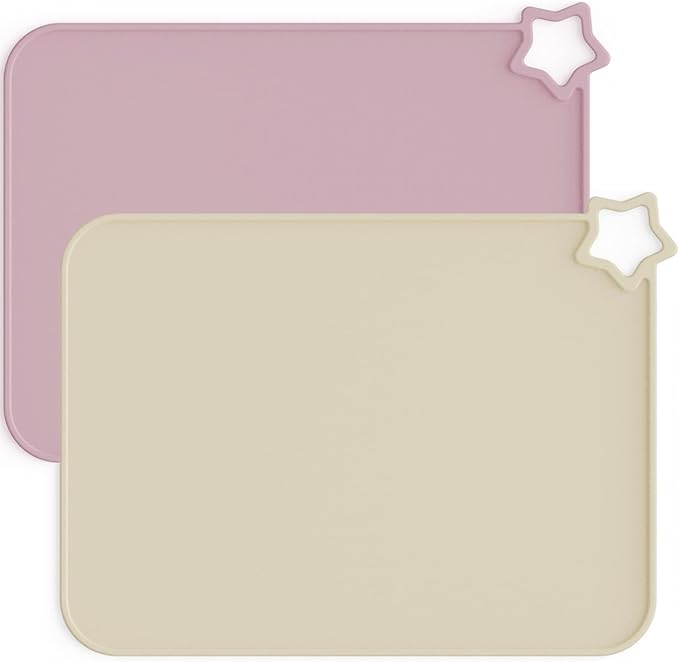 MOONKIE MANTEL DE SILICONA PARA PLATOS PALE MAUVE/SHIFTING SAND 2PZ