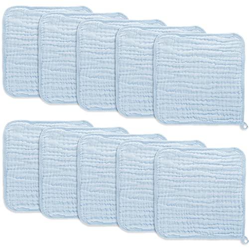 COMFY CUBS BEBE NIÑO TOALLITAS MUSLIN SKY BLUE 10PK