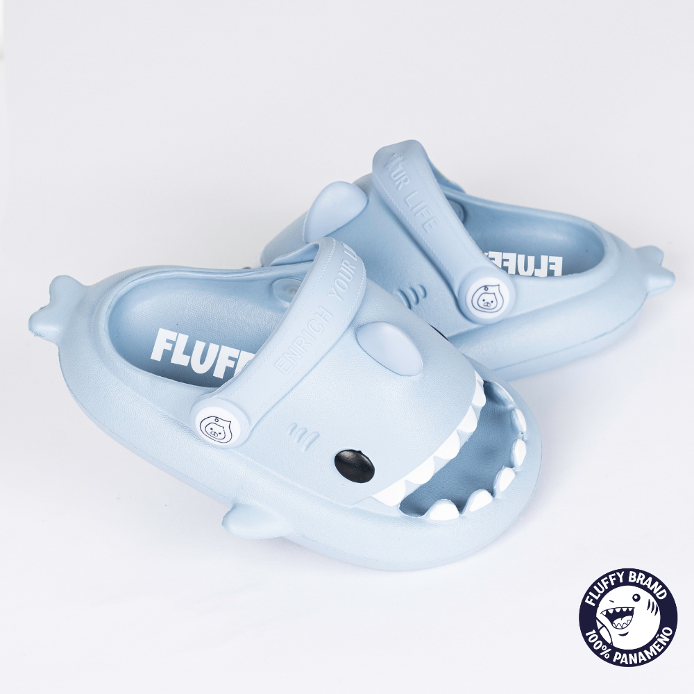 FLUFFY NIÑO CHANCLETA SHARK BABY ROYAL BLUE