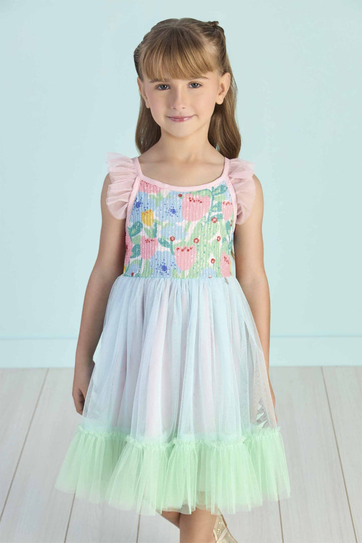 MON SUCRÉ NIÑA VESTIDO FLOWER COLORIDO