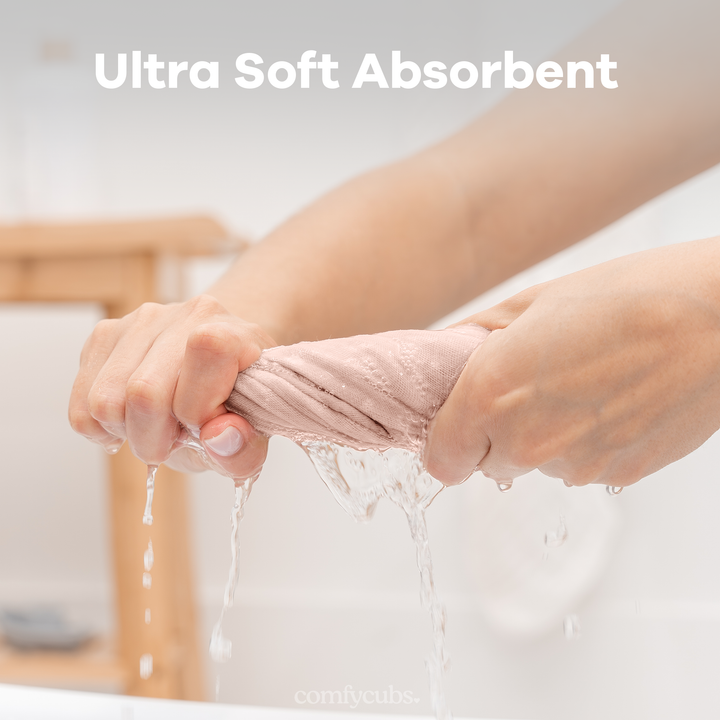 COMFY CUBS BEBE NIÑA TOALLITAS MUSLIN BLUSH 6PK