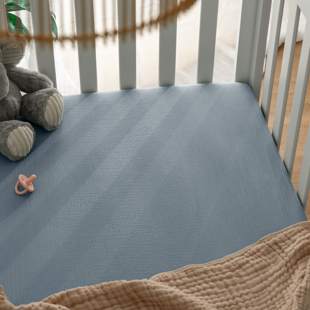 COMFY CUBS FORRO DE CUNA MUSLIN PACIFIC BLUE