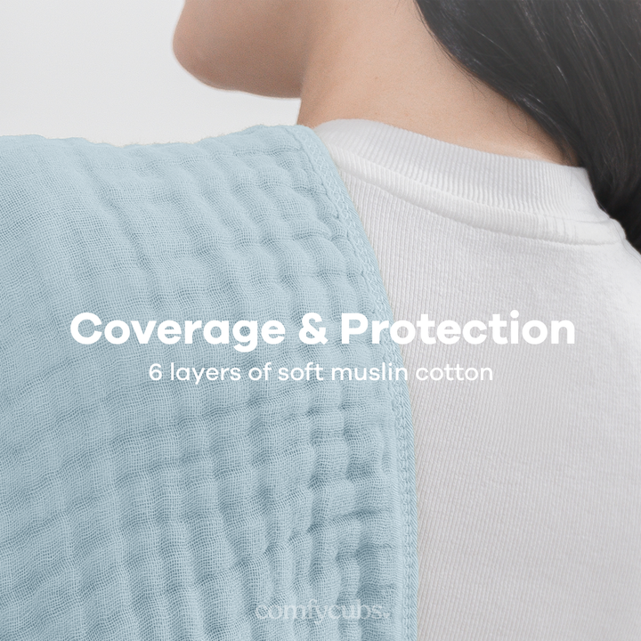 COMFY CUBS BEBE NIÑO SACAGASES MUSLIN SKY BLUE 6PK