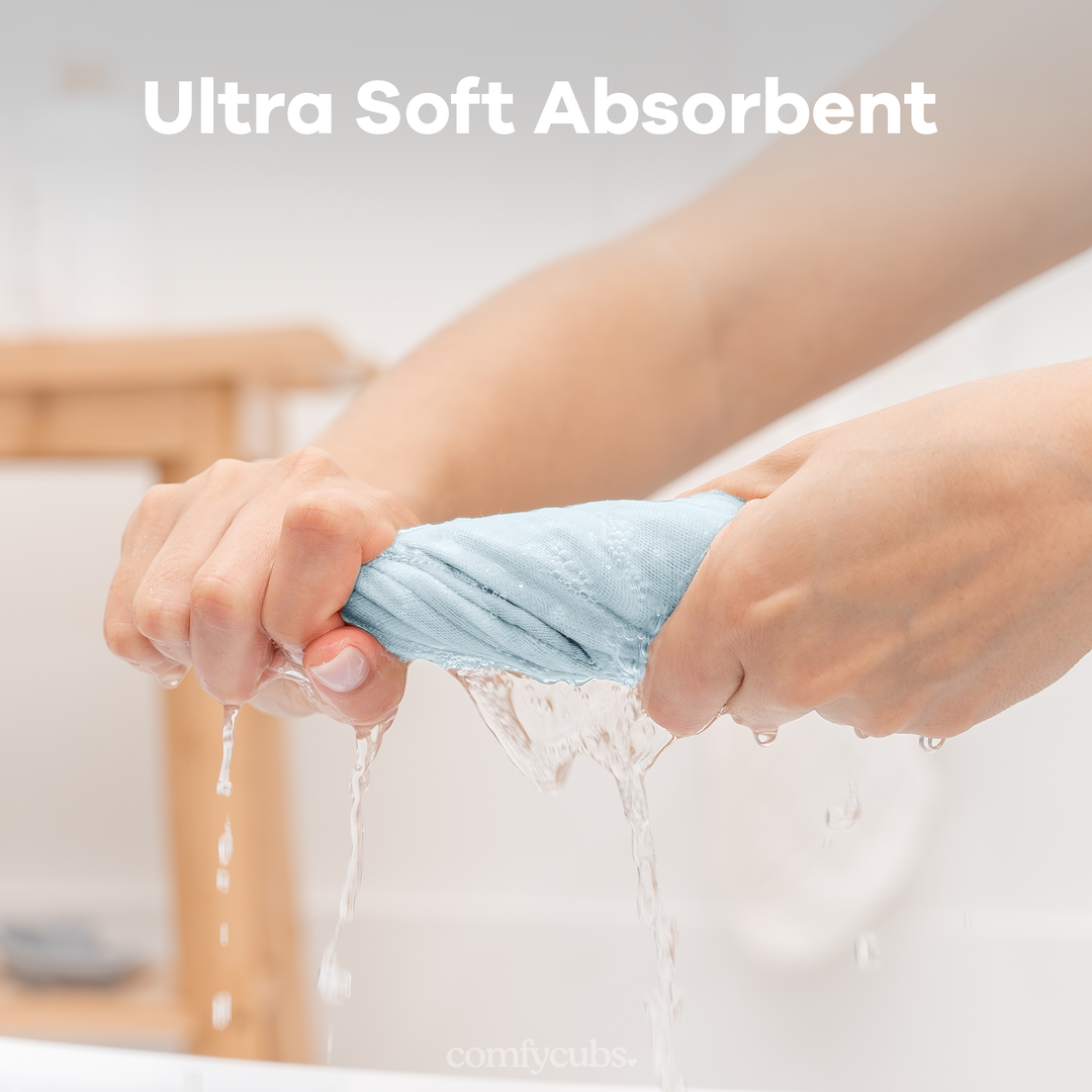 COMFY CUBS BEBE NIÑO TOALLITAS MUSLIN SKY BLUE 6PK