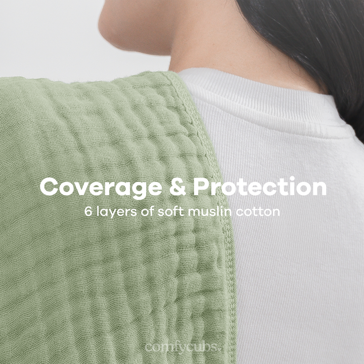 COMFY CUBS BEBE NIÑO SACAGASES MUSLIN SAGE 6PK