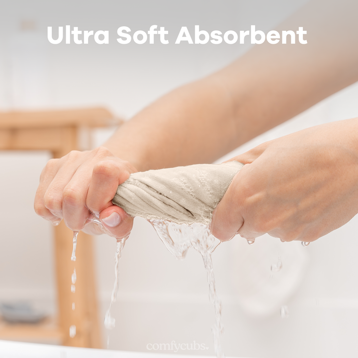 COMFY CUBS BEBE NIÑO TOALLITAS MUSLIN SAND 6PK