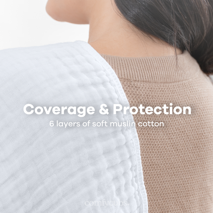 COMFY CUBS BEBE NIÑA SACAGASES MUSLIN WHITE 6PK
