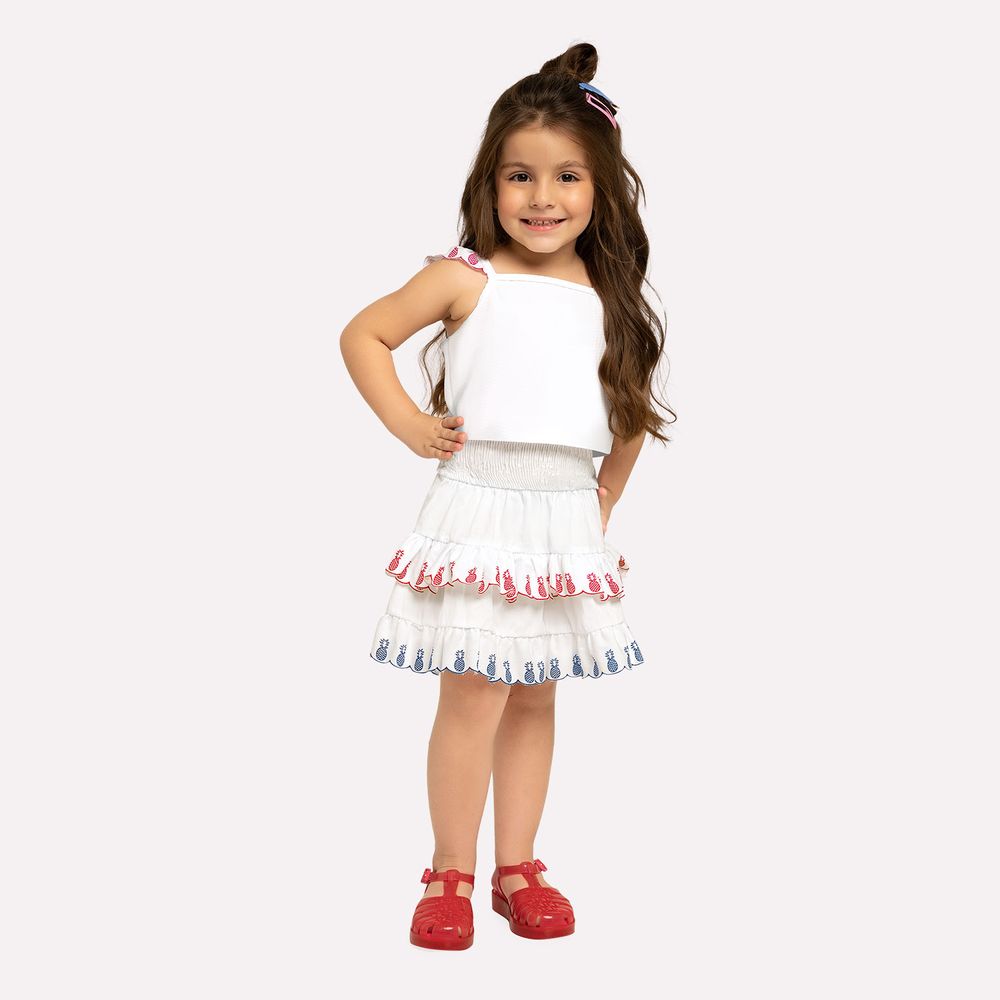 NANAI NIÑA CONJ. DE FALDA BLANCO