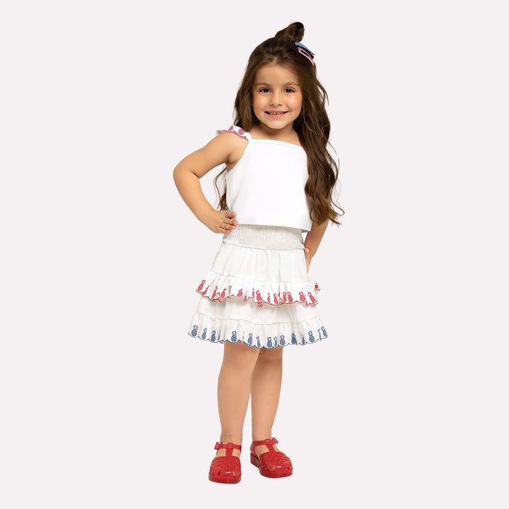 NANAI NIÑA CONJ. DE FALDA BLANCO