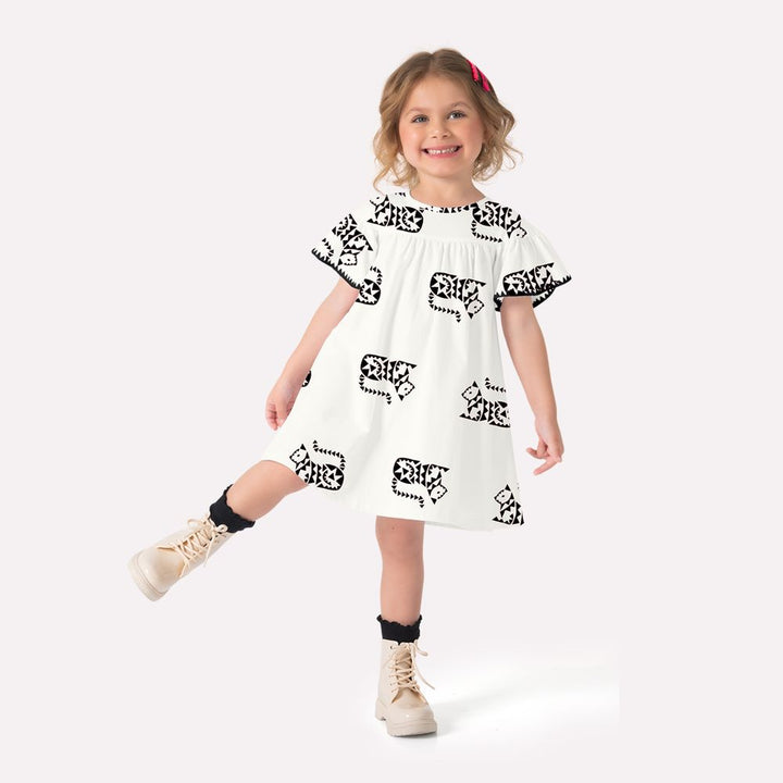 NANAI NIÑA VESTIDO BLANCO ESTAMPADO