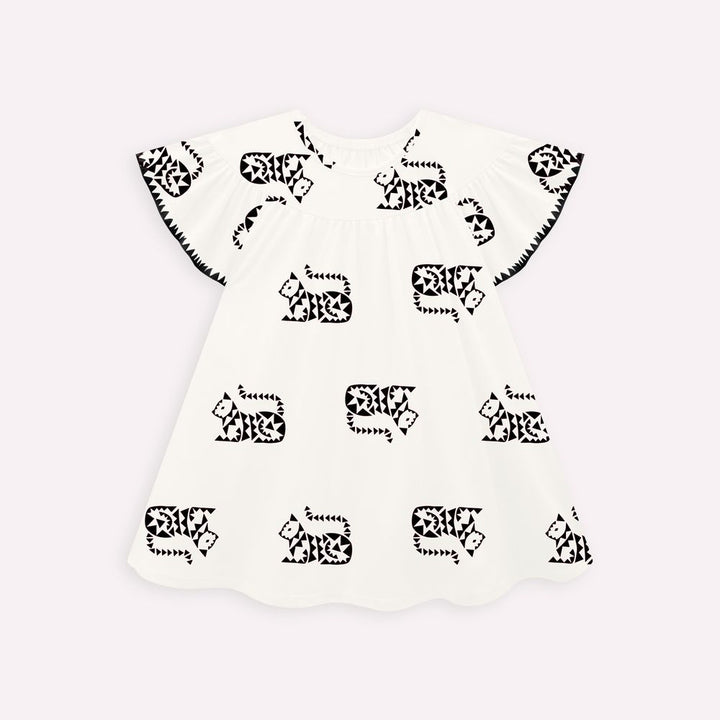 NANAI NIÑA VESTIDO BLANCO ESTAMPADO