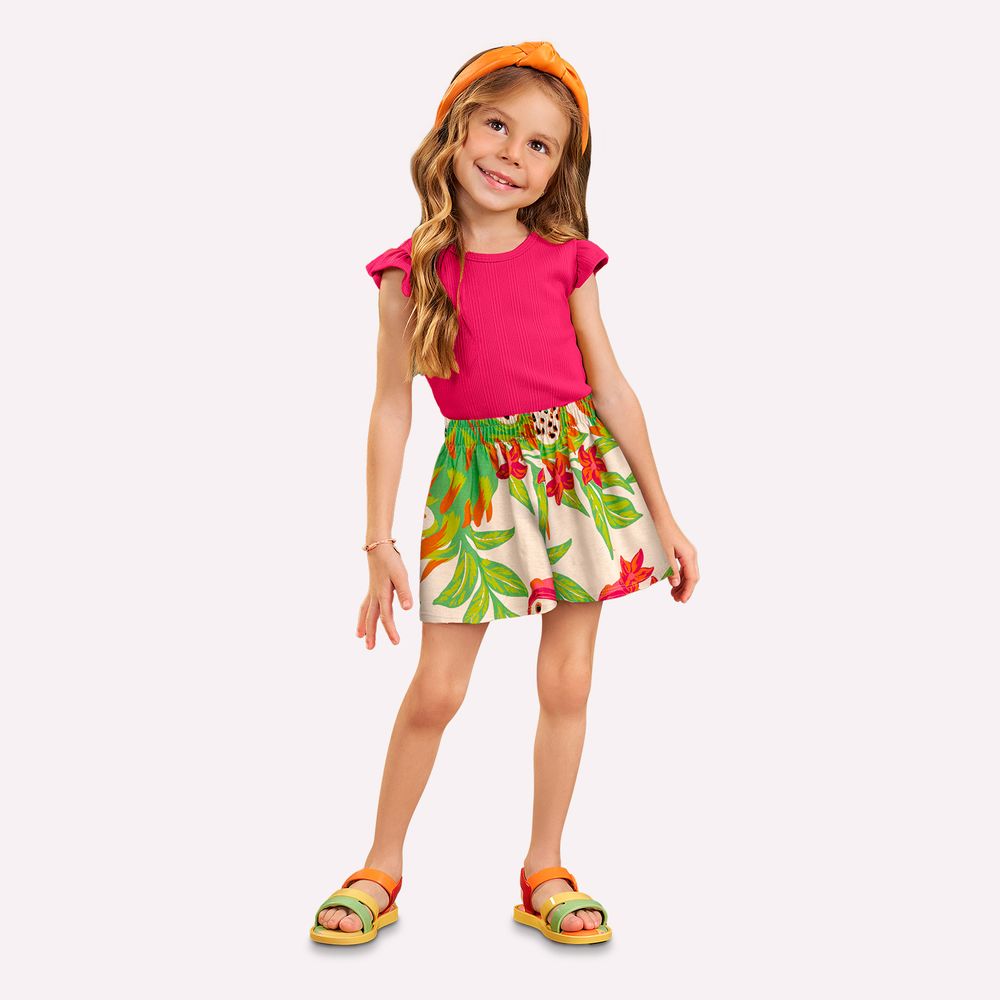 NANAI NIÑA CONJ. DE SHORT FUCSIA