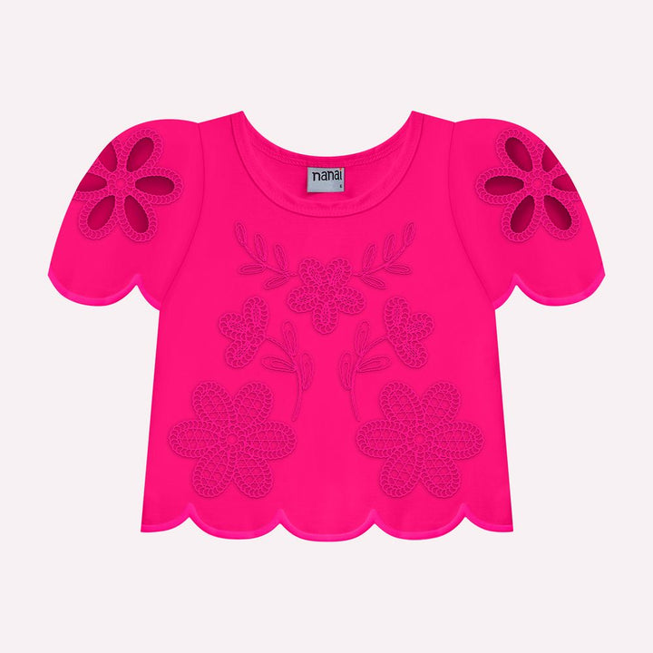 NANAI NIÑA BLUSA CROPPED FUCSIA