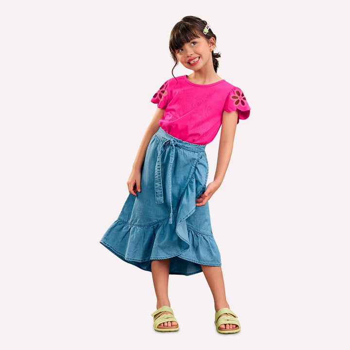 NANAI NIÑA BLUSA CROPPED FUCSIA