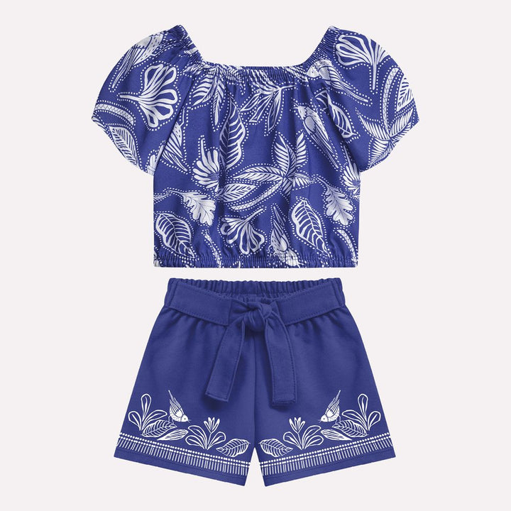 NANAI NIÑA CONJ. DE SHORT AZUL