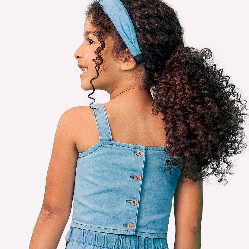 NANAI NIÑA BLUSA CROPPED DENIM