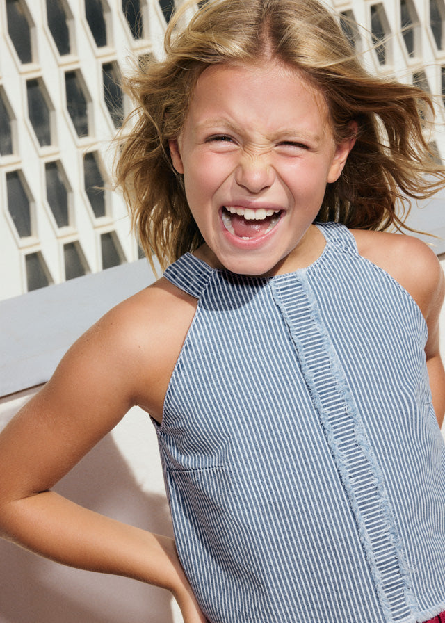 Mayoral Blusa Rayas Tejanas Indigo para Niña