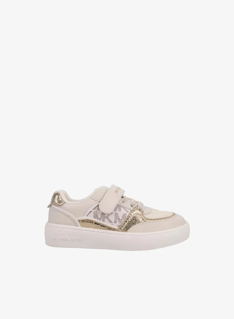 MICHAEL KORS NIÑA ZAPATILLA JEM CLARKE VANILLA MONOGRAM/SYNTHETIC/PALE GOLD CRACKED METALLIC