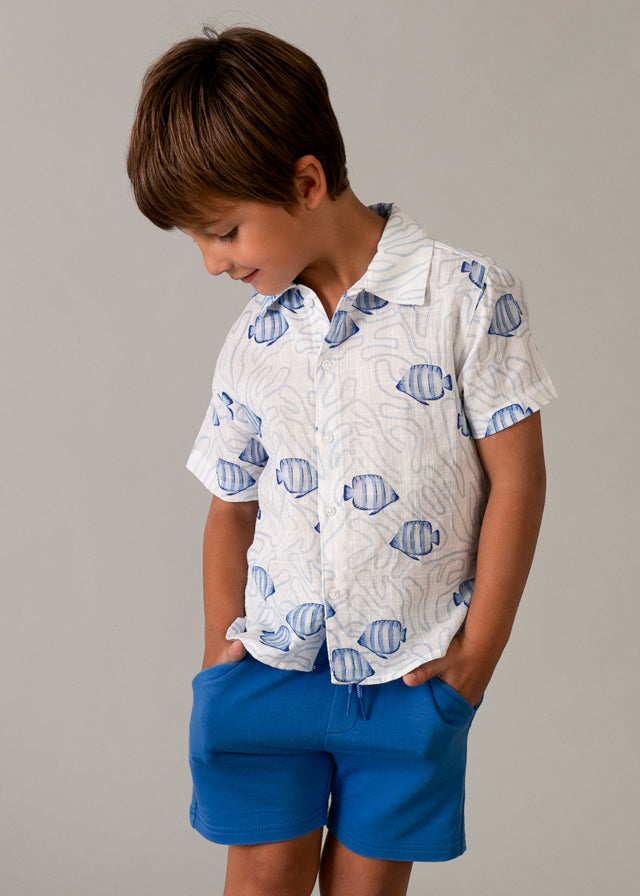 Mayoral Short Felpa Basica Azul para Niño