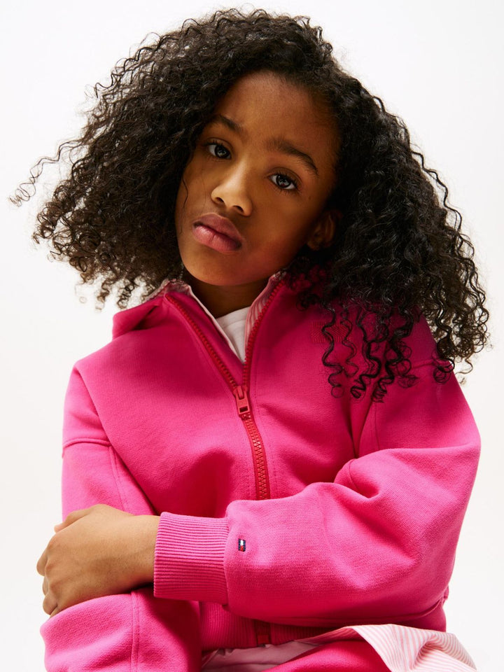 TOMMY HILFIGER NIÑA ABRIGO TONAL FLAG HOODIE JEWEL PINK
