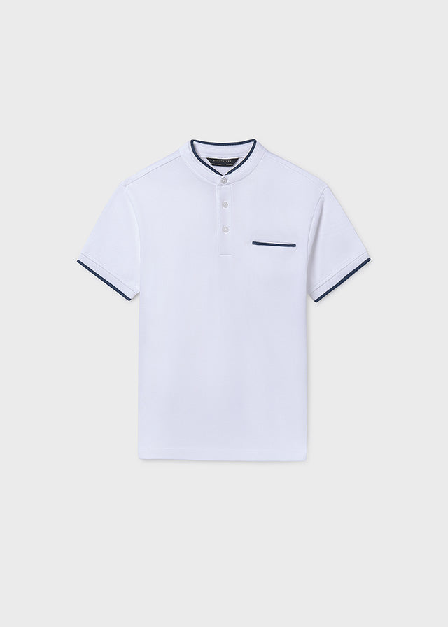 Mayoral Polo M/c Cuello Chino Blanco para Niño