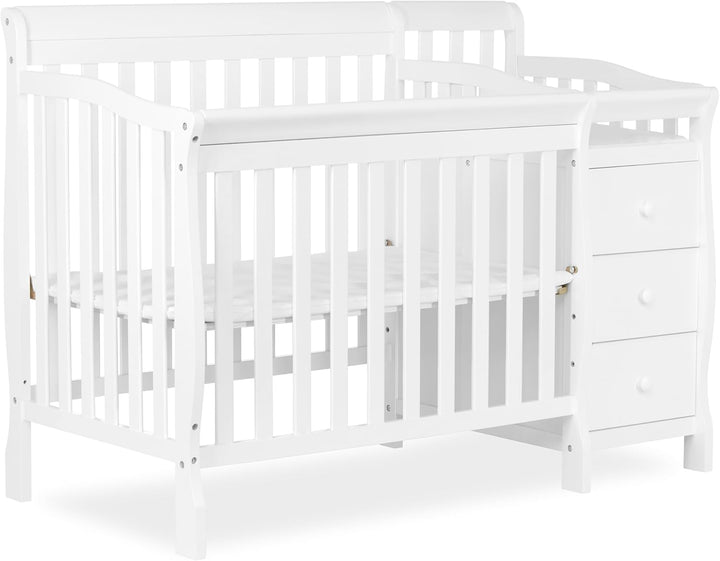 Premium Baby Cuna de Madera C/Cambiador y Organizador Blanco