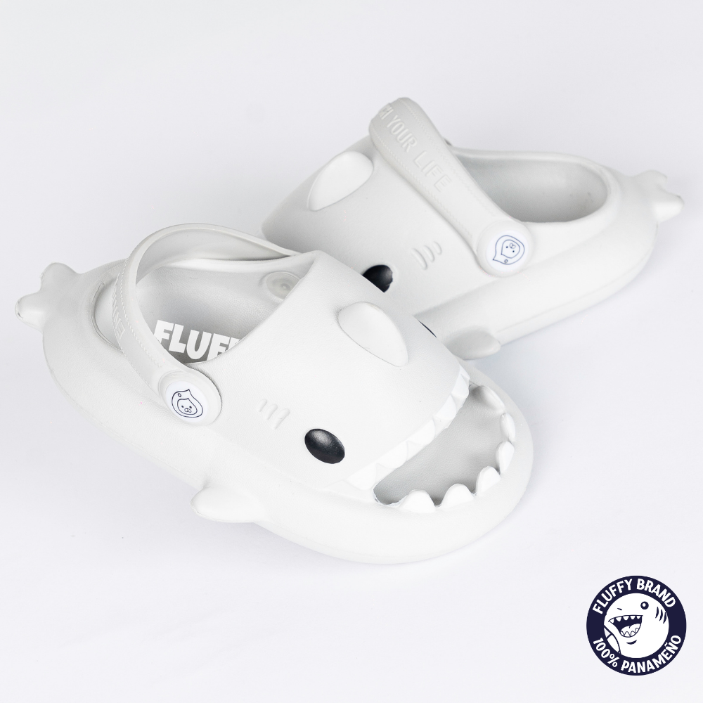 FLUFFY NIÑO CHANCLETA SHARK BABY GRAY