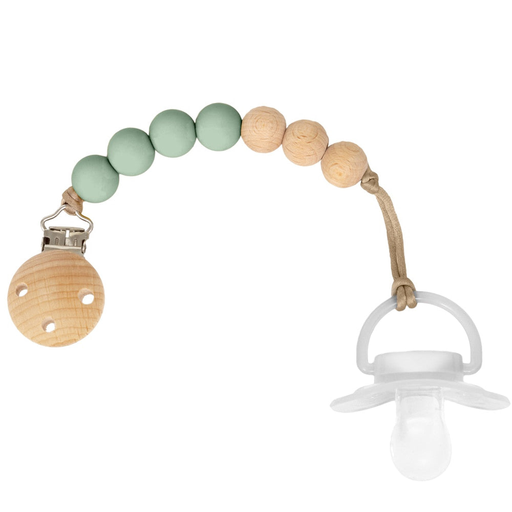 BUBA PRENDEDOR DE CHUPETA SILICONE E BAMBU VERDE