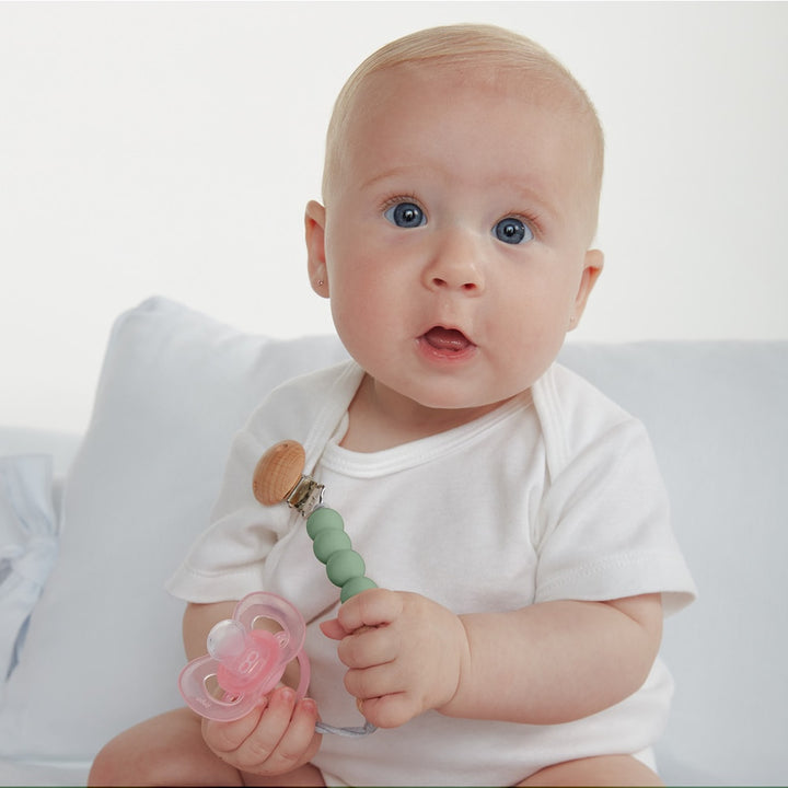 BUBA PRENDEDOR DE CHUPETA SILICONE E BAMBU VERDE