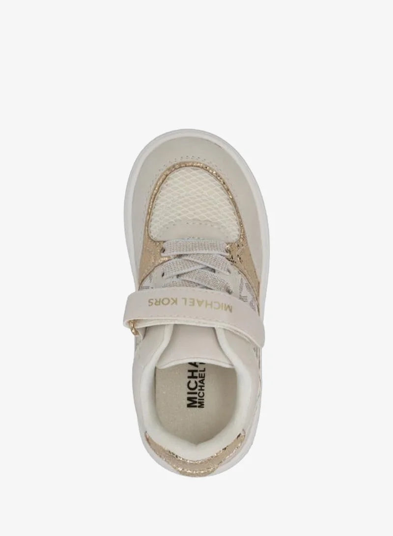 MICHAEL KORS NIÑA ZAPATILLA JEM CLARKE VANILLA MONOGRAM/SYNTHETIC/PALE GOLD CRACKED METALLIC