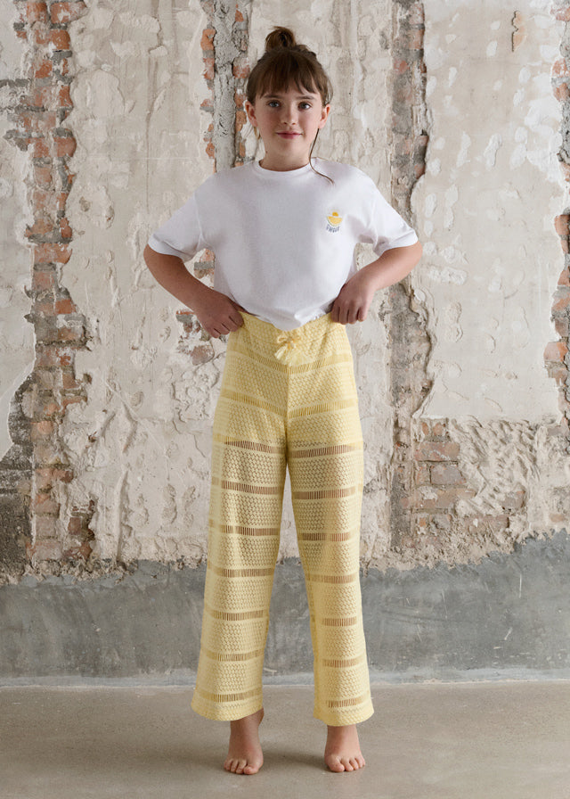 Mayoral Pantalon Crochet Vainilla para Niña