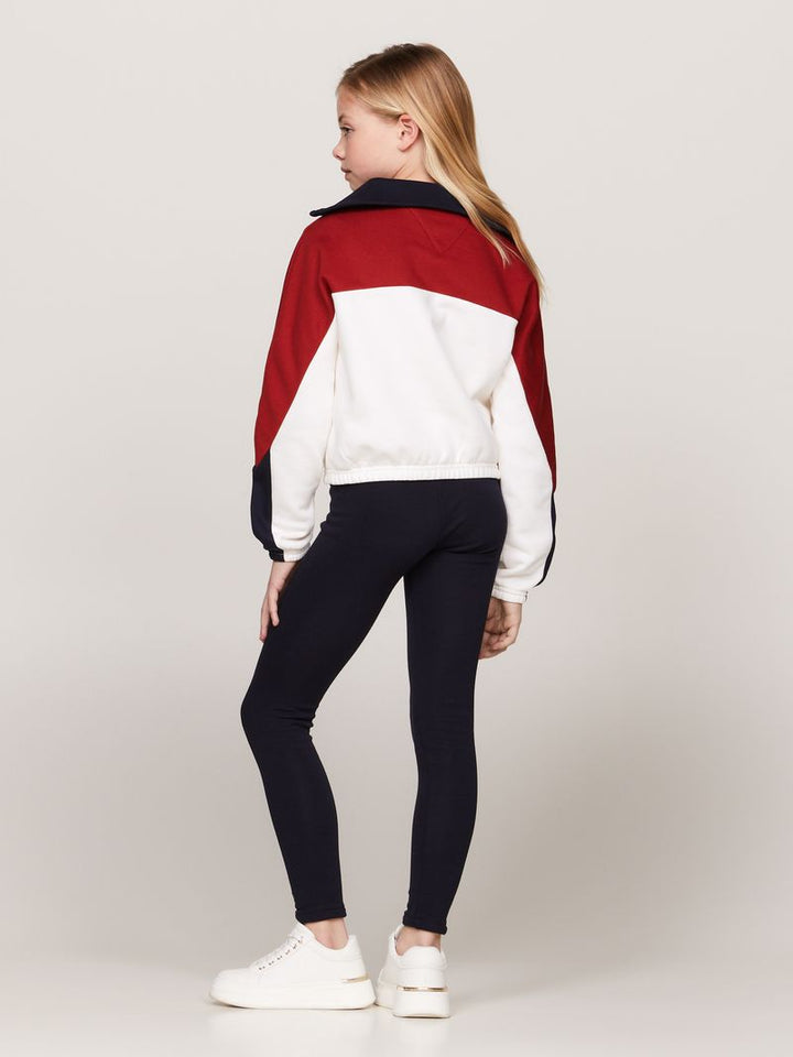 TOMMY HILFIGER NIÑA ABRIGO RWB HALF ZIP DARK MAGMA COLORBLOCK