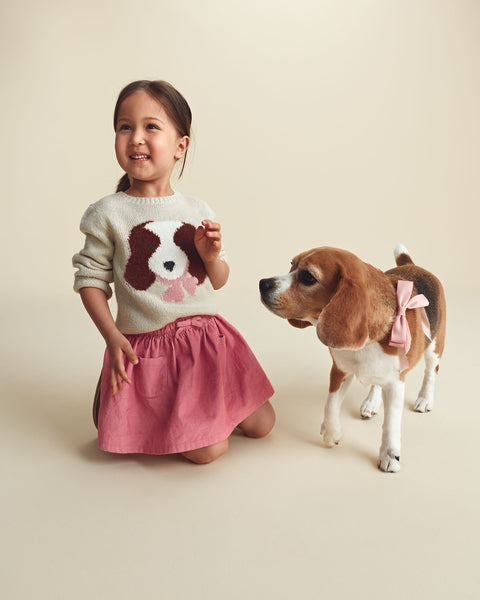 Carters Tshirt Ivory Dog para Niña