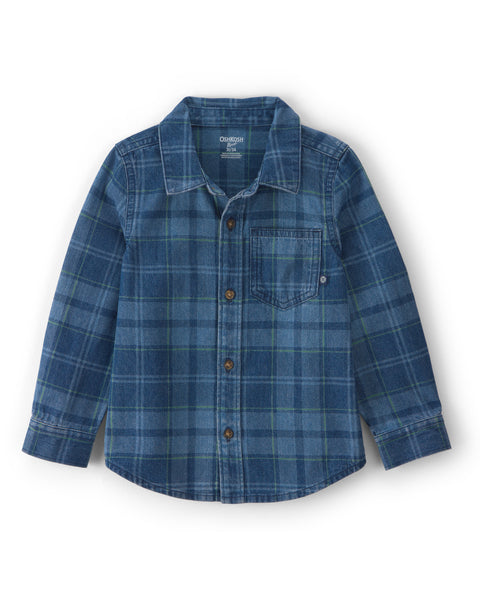 OSHKOSH NIÑO CAMISA PLAID DENIM