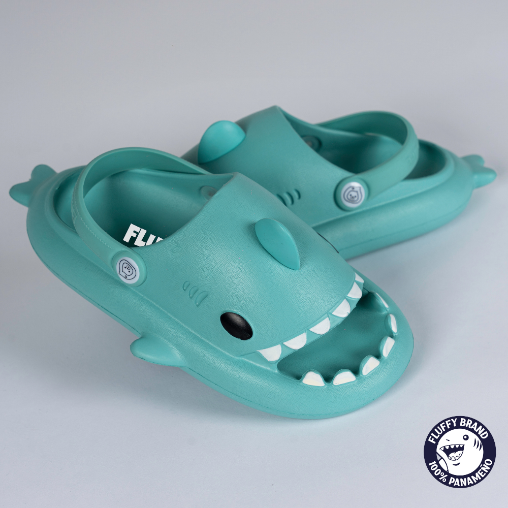 FLUFFY NIÑO CHANCLETA SHARK BABY AQUA