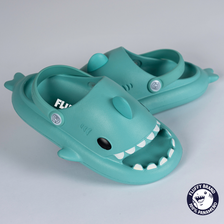FLUFFY NIÑO CHANCLETA SHARK BABY AQUA