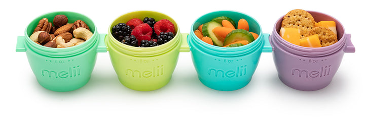 MELII VASIJA CON TAPA 6OZ 4PCS MULTICOLOR