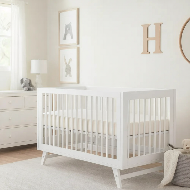 PREMIUM BABY CUNA DE MADERA C/BARANDAL BLANCA