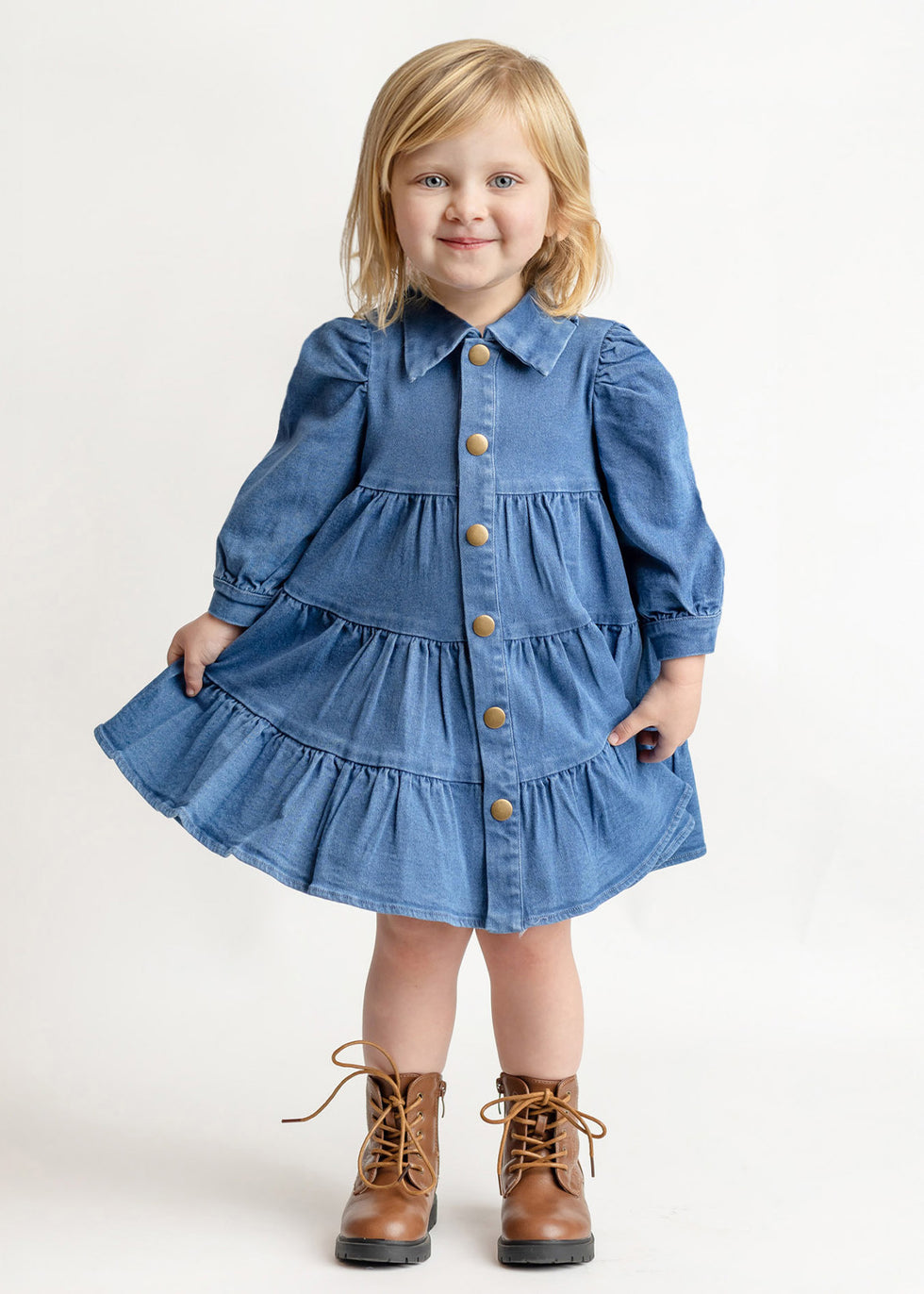 MABEL & HONEY NIÑA VESTIDO BLUE DENIM DAYS