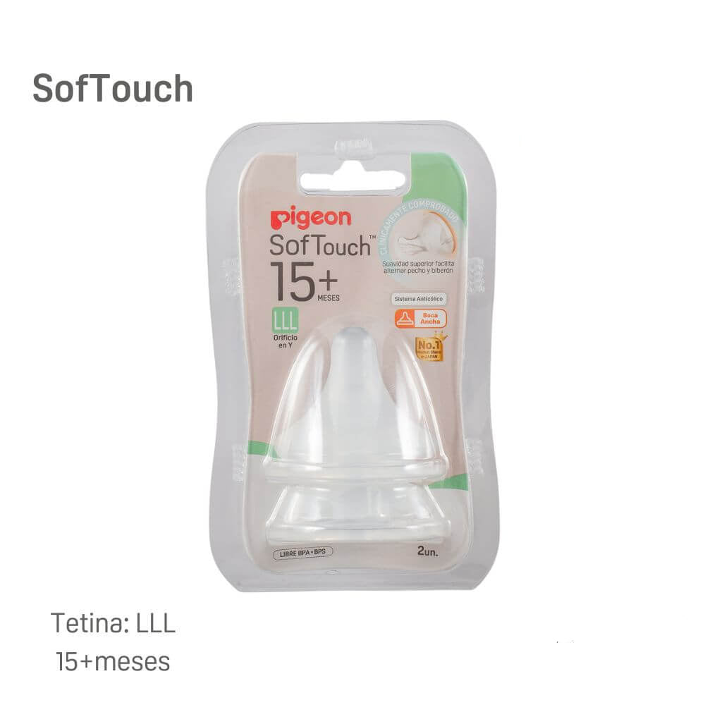 PIGEON CHUPETE SOFTOUCH BOCA ANCHA LLL 2UN.