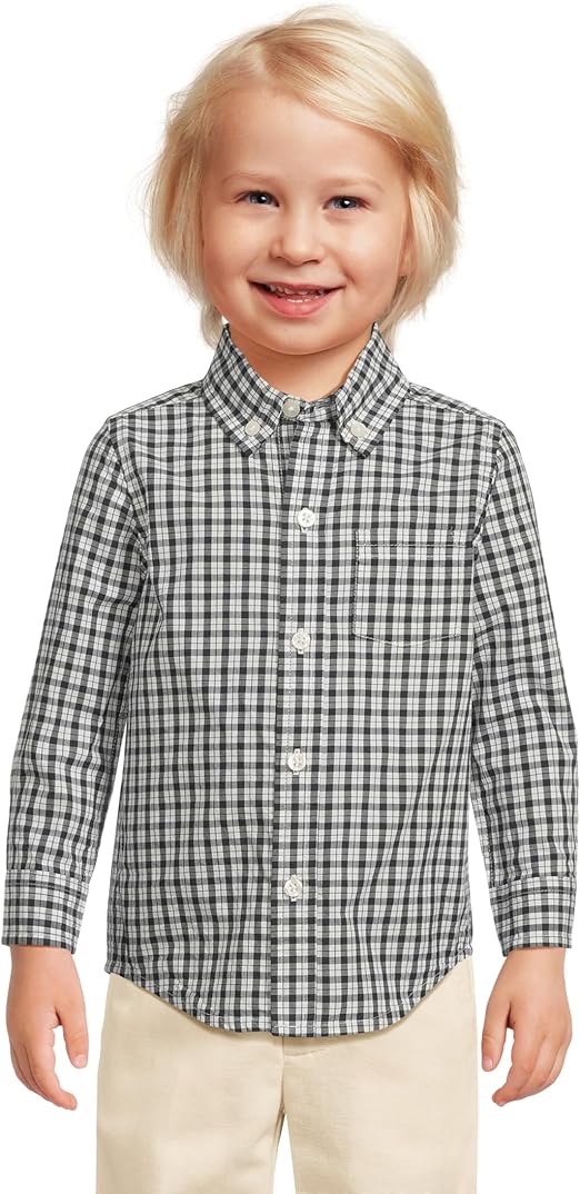 JANIE & JACK NIÑO CAMISA PLAID POPLIN M/L