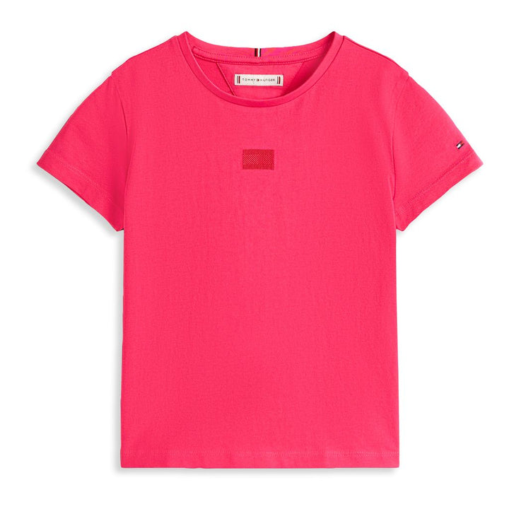 TOMMY HILFIGER NIÑA TSHIRT TONAL FLAG JEWEL PINK