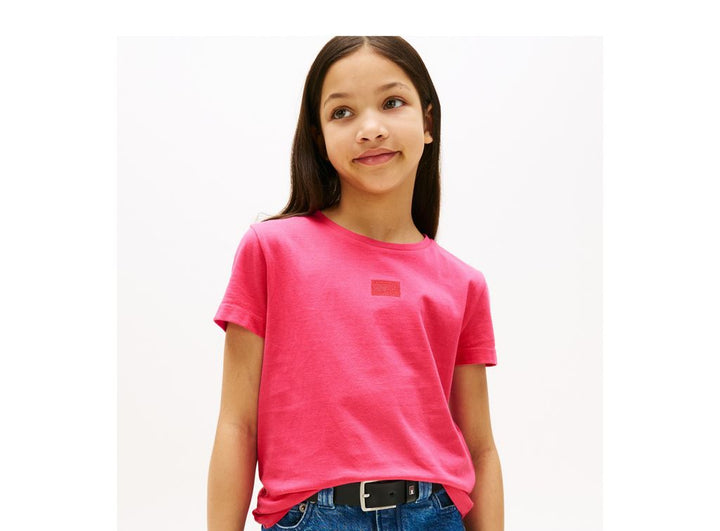 TOMMY HILFIGER NIÑA TSHIRT TONAL FLAG JEWEL PINK