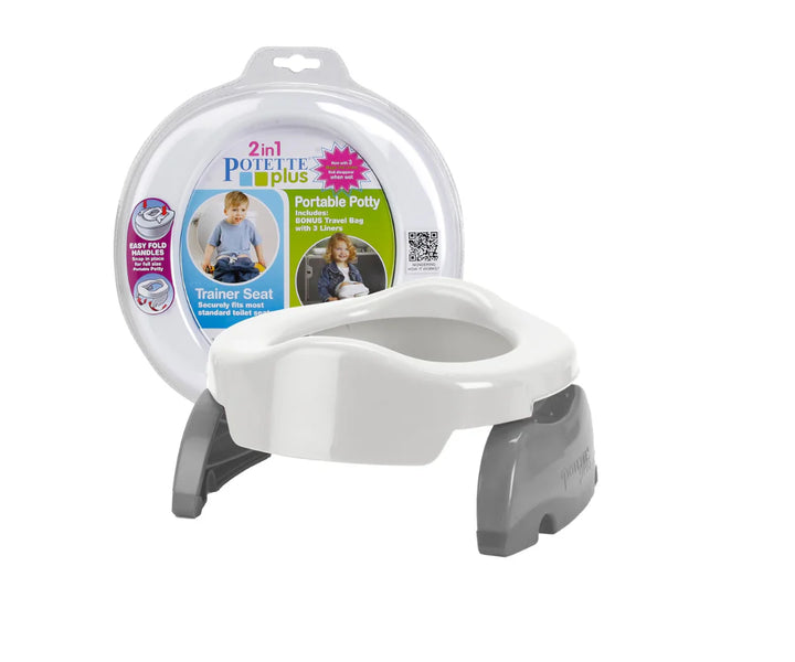 Bacenilla Portátil y Asiento Reductor 2 en 1 Potette Plus (Blanco)