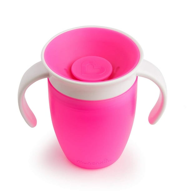 MUNCHKIN VASO 360 CON ASAS Y TAPA ROSA