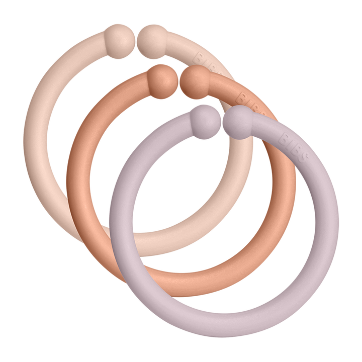 BIBS JUGUETE DE ENLACE MULTIPROPOSITO BIBS LOOPS BUCLES BLUSH/PEACH/LILAC