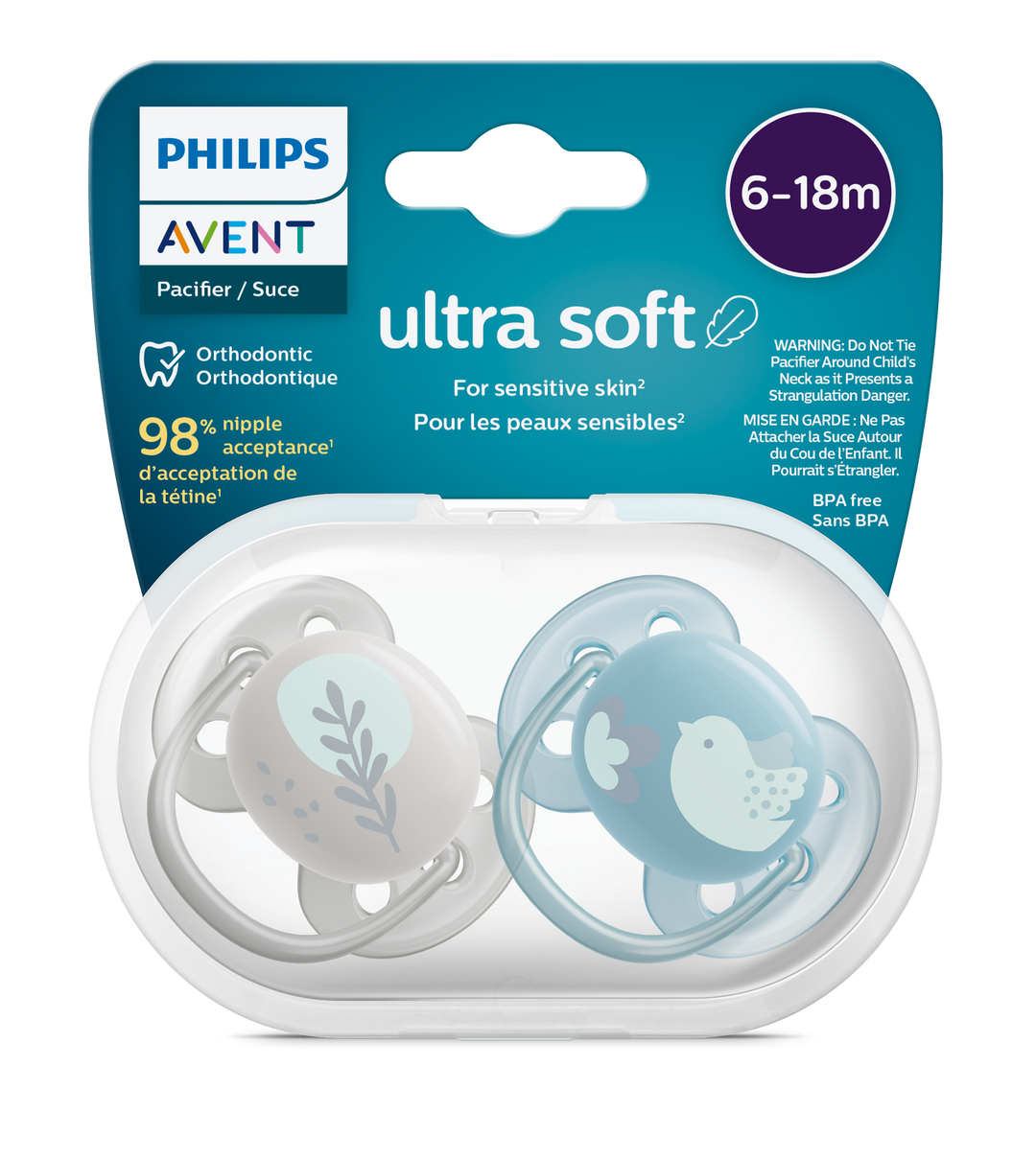 AVENT CHUPETES ULTRA SOFT 6-18M NIÑO 2PCS