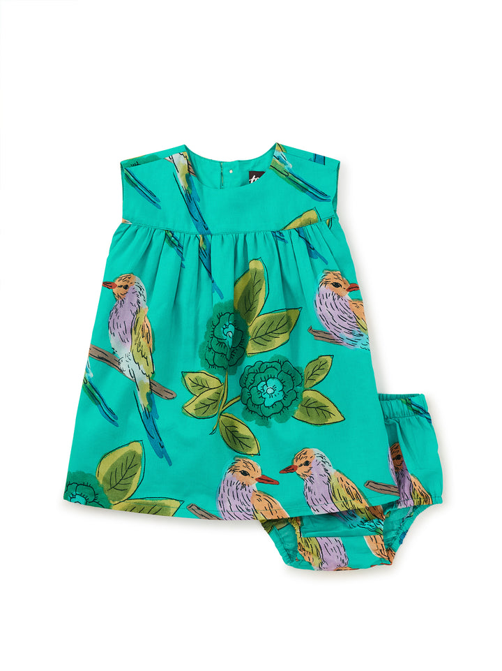 TEA COLLECTION BEBE NIÑA VESTIDO PRINTED EMPIRE LILAC BREASTED ROLLER